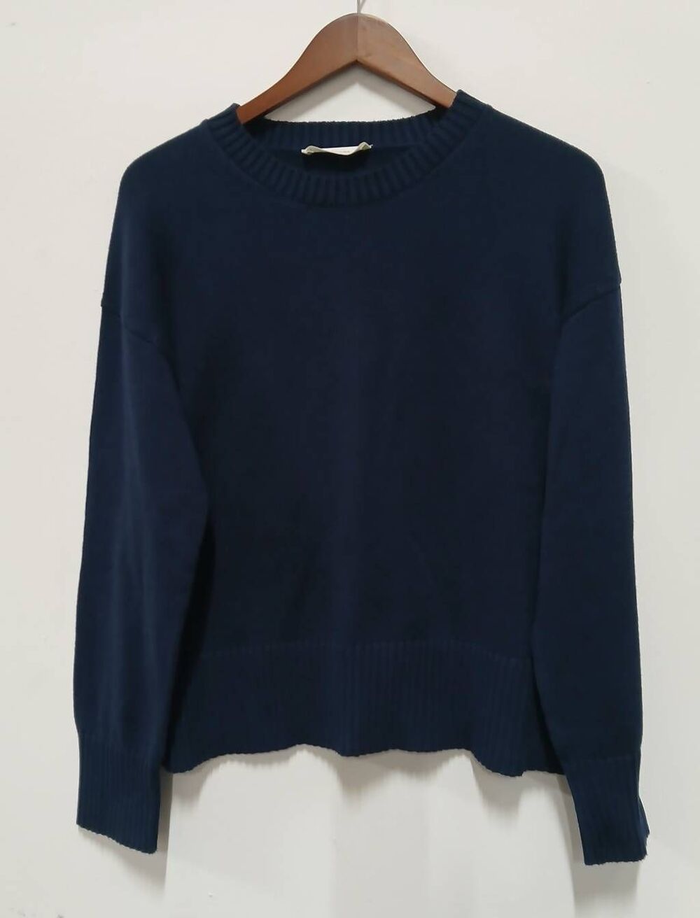 Everlane womens medium thick organic cotton sweater blue crewneck pullover